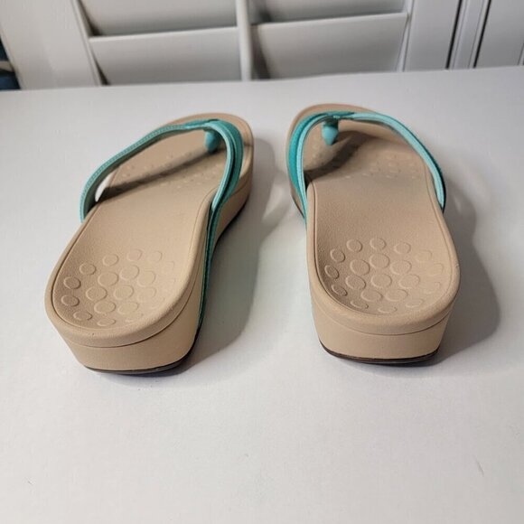 Vionic High Tide Wedge Sandal Cute Summer Thong Flip Flops Ocean - Size 6 Wide - Picture 5 of 10